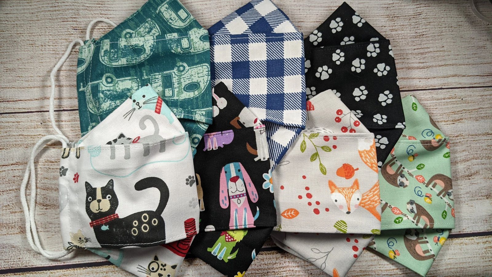 Cotton 3D face mask in a patterned fabric